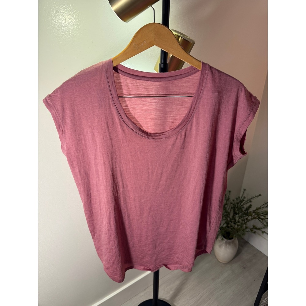 Woolx merino scoopneck lilac workout day wear quality material comfort fall med